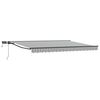 vidaXL Manuel markise-ramme med LED-lys Anthracit og hvid 4,5 &times; 3 m