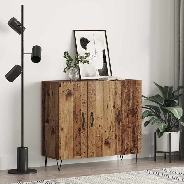 vidaXL Sideboard Gammelt tr&aelig; 90 x 32,5 x 80 cm Konstrueret tr&aelig;