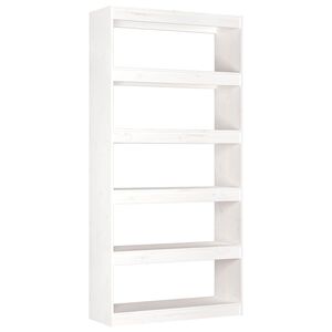vidaXL bogreol/rumdeler 80x30x167,4 cm massivt fyrretr&aelig; hvid