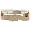 vidaXL Sofa S&aelig;t 6 stk. Beige og cremehvid Poly Rattan og St&aring;l