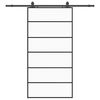vidaXL skyded&oslash;r med hardwares&aelig;t 102x205 cm ESG glas sort