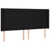 vidaXL sengegavl med LED-lys 203x16x118/128 cm stof sort