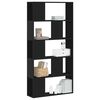 vidaXL bogreol 80,5x23,5x162,5 cm 5 hylder konstrueret tr&aelig; sort