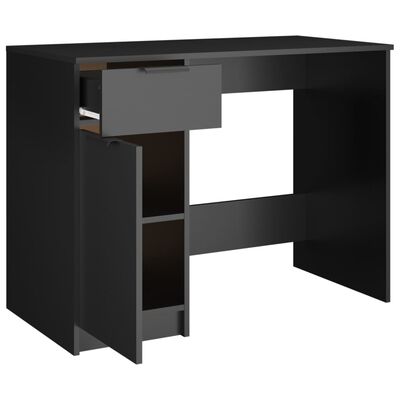 vidaXL skrivebord 100x50x75 cm konstrueret træ sort