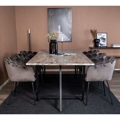 Venture Home spisebordsstol Limhamn velour sort og grå
