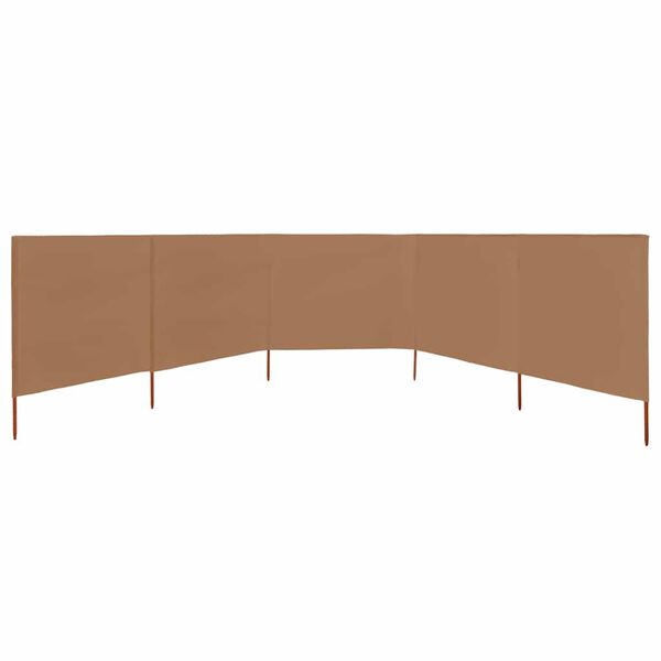 vidaXL 5-panels læsejl 600x80 cm stof gråbrun