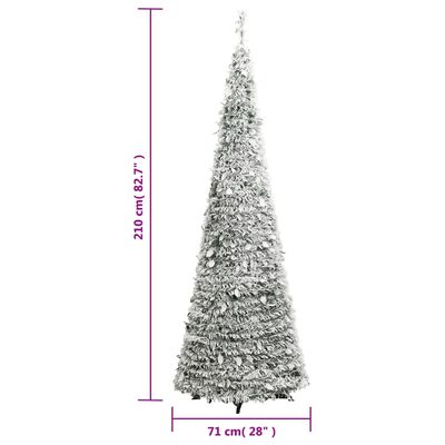 vidaXL kunstigt juletræ med sne 200 LED'er 210 cm pop op-funktion