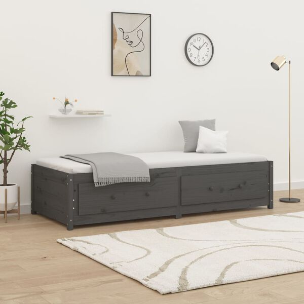 vidaXL daybed 90x200 cm massivt fyrretr&aelig; gr&aring;