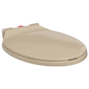 vidaXL soft close toilets&aelig;de quick release oval beige