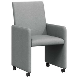 vidaXL Spisebordsstole med hjul 2 stk. Stof Lysegr&aring; 57 x 66 x 94 cm
