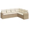 vidaXL sofas&aelig;t til haven 6 dele med hynder polyrattan beige