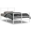 vidaXL sengeramme med sengegavl og fodg&aelig;rde 120x190 cm metal hvid