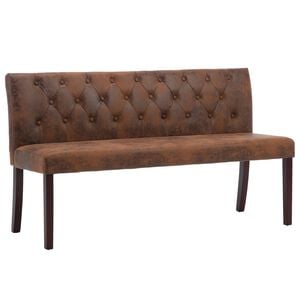 vidaXL b&aelig;nk 148,5 cm imiteret ruskind brun