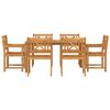 vidaXL Have Spisebordssæt 7 pcs Brun Massivt Akacietræ
