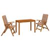 vidaXL Garden Dining Set Naturfarvet Massivt Akacietr&aelig;