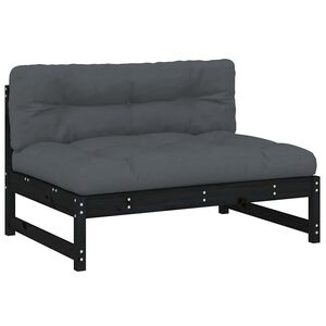 vidaXL midtermodul til sofa 120x80 cm massivt fyrretr&aelig; sort