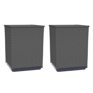 vidaXL plantekasser 2 stk. 30x30x37 cm polypropylen sort