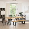 vidaXL spiseb&aelig;nk NOAIN U-formede ben 180x40x45 cm massivt tr&aelig; fyrretr&aelig;