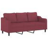 vidaXL 3-personers sofa med pyntepuder 180 cm stof vinr&oslash;d