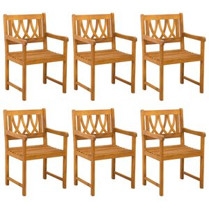 vidaXL Udend&oslash;rs b&aelig;nk 6 pcs Naturfarvet 56 x 55,5 x 90 cm