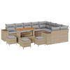 vidaXL Havesofa S&aelig;t med pude 13 pcs Beige polyrattan