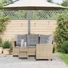 vidaXL havesofa med bord og hynder L-formet polyrattan beige