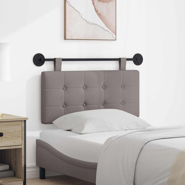 vidaXL H&aelig;ngende Hovedgavl V&aelig;gmonteret Gr&aring;brun 100 x 55 x 5 cm Stof