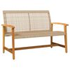 vidaXL haveb&aelig;nk 112 cm polyrattan og akacietr&aelig; beige