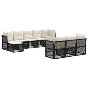 vidaXL Havesofa S&aelig;t 10 stk. Sort polyrattan