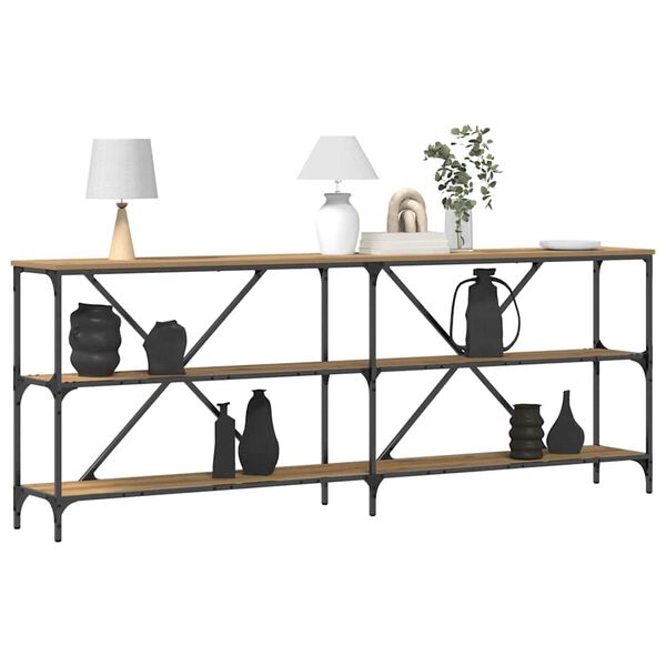 vidaXL Konsolbord Artisan eg 200 x 30 x 75 cm Konstrueret tr&aelig;