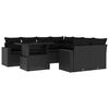 vidaXL sofas&aelig;t til haven 9 dele med hynder polyrattan sort