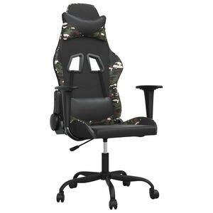 vidaXL gamingstol m. massagefunktion kunstl&aelig;der sort og camouflage