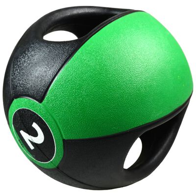 Pure2Improve medicinbold med håndtag 2 kg grøn