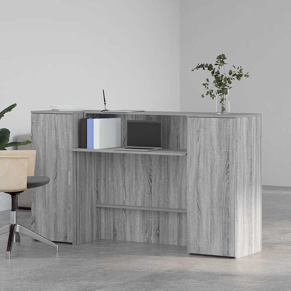 vidaXL receptionsskranke 180x50x103,5 cm konstrueret tr&aelig; gr&aring; sonoma