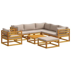vidaXL Sofa S&aelig;t 8 stk. Naturfarvet Massivt Akacietr&aelig;