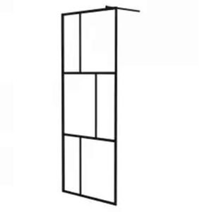 vidaXL bruseafsk&aelig;rmning 80x195 cm h&aelig;rdet glas sort