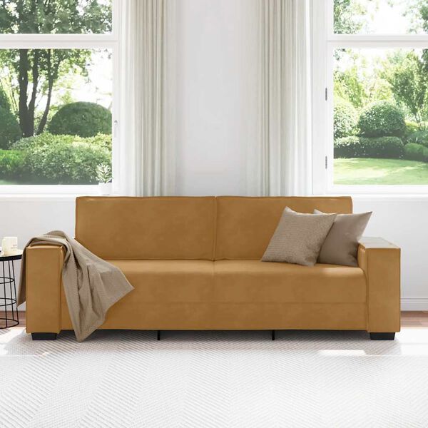 vidaXL 3-personers sofa 180 cm fløjl brun