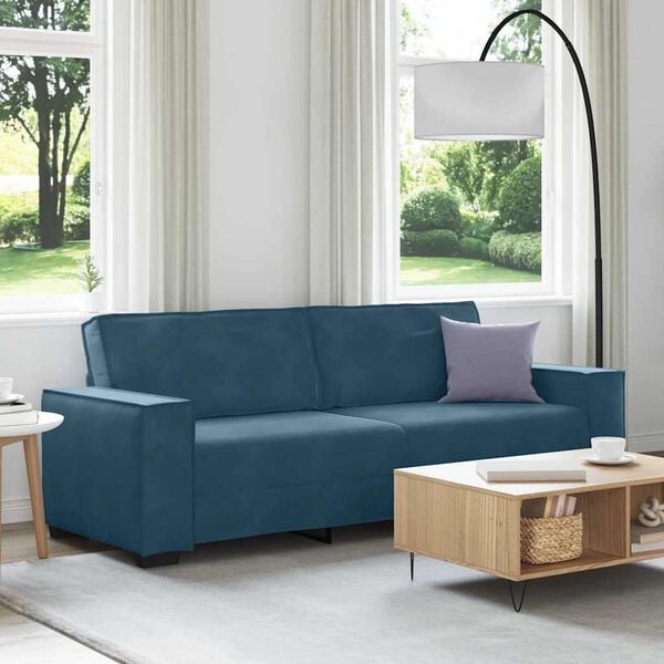 vidaXL 3-personers sofa 220x78x84 cm velour bl&aring;