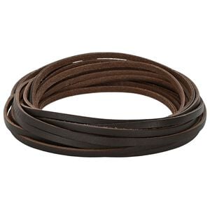 vidaXL L&aelig;derrem 1 M&oslash;rk Brun 200 x 0,3 cm L&aelig;der