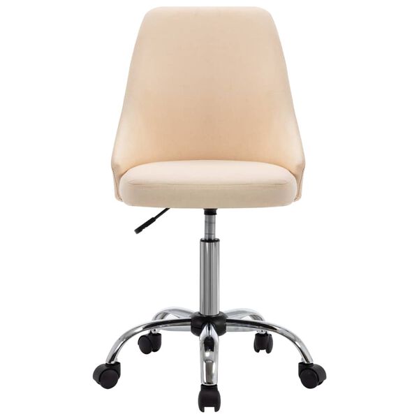 vidaXL kontorstole p&aring; hjul 2 stk. stof cremefarvet