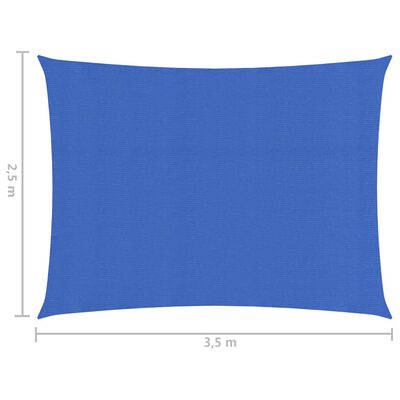 vidaXL solsejl 2,5x3,5 m 160 g/m² HDPE blå