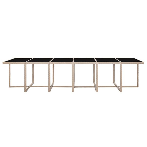 vidaXL udend&oslash;rs spisebordss&aelig;t 17 dele med hynder polyrattan beige