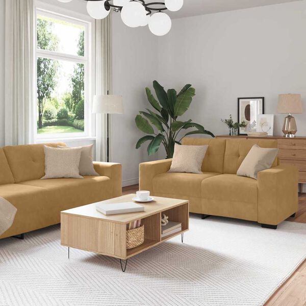vidaXL Sofa S&aelig;t 3 pcs Brun 221 x 80 x 80 cm Fl&oslash;jl