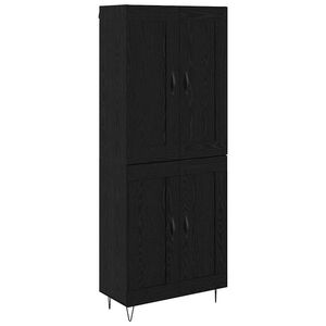 vidaXL Highboard Sort eg 69,5 x 34 x 180 cm Konstrueret tr&aelig;