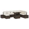 vidaXL Havesofa S&aelig;t 9 stk. Brun og Creme polyrattan