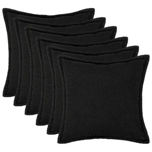 vidaXL Pudebetr&aelig;k 6 pcs HOUTEN Sort 30 x 30 cm Boucl&eacute;