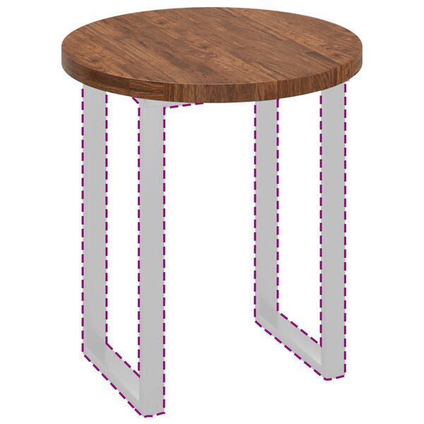 vidaXL Bordplade Lys Brun &Oslash; 70 x 4 cm Massivt Eg Tr&aelig;