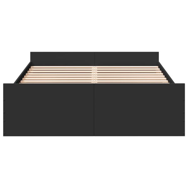 vidaXL sengeramme med skuffer 140x190 cm konstrueret træ sort