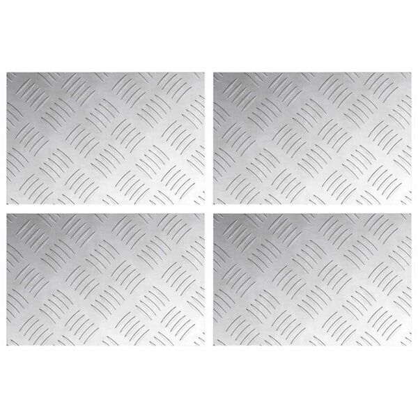 vidaXL Trappe Tread Rektangul&aelig;r 4 pcs S&oslash;lv 30 x 20 cm Aluminium