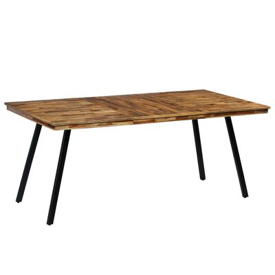 vidaXL spisebord i genanvendt teak og stål 180 x 90 x 76 cm